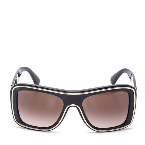 chanel quilted sunglasses black